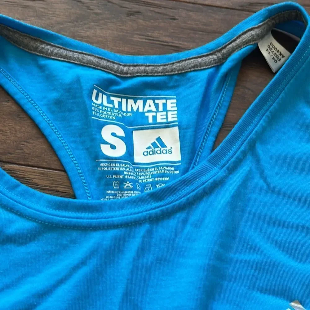 Teal Bright Blue Adidas Tank Top